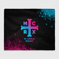 Плед флисовый My Chemical Romance - neon gradient, цвет: 3D-велсофт