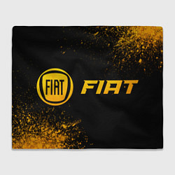 Плед флисовый Fiat - gold gradient по-горизонтали, цвет: 3D-велсофт