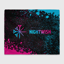 Плед флисовый Nightwish - neon gradient по-горизонтали, цвет: 3D-велсофт