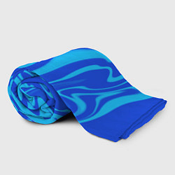 Плед флисовый Абстракция разлитые краски сине-голубой, цвет: 3D-велсофт — фото 2