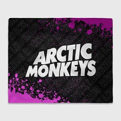 Плед флисовый Arctic Monkeys rock legends по-горизонтали, цвет: 3D-велсофт