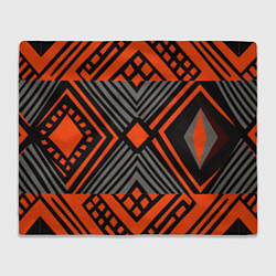 Плед флисовый Узор в этническом стиле племени масаев, цвет: 3D-велсофт