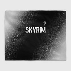 Плед флисовый Skyrim glitch на темном фоне посередине, цвет: 3D-велсофт