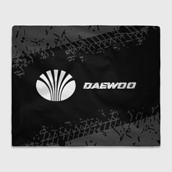 Плед флисовый Daewoo speed на темном фоне со следами шин по-гори, цвет: 3D-велсофт