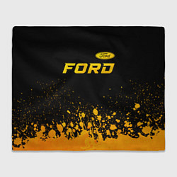 Плед флисовый Ford - gold gradient посередине, цвет: 3D-велсофт