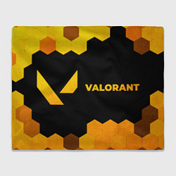 Плед флисовый Valorant - gold gradient по-горизонтали, цвет: 3D-велсофт