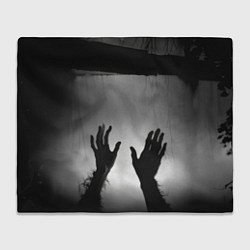 Плед флисовый Руки зомби в ночном тумане, цвет: 3D-велсофт