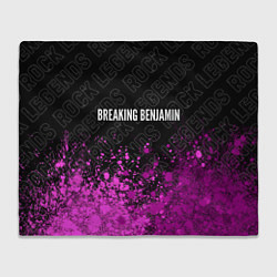 Плед флисовый Breaking Benjamin rock legends посередине, цвет: 3D-велсофт