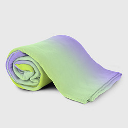 Плед флисовый Фиолетовый мятный и желто-зеленый градиент, цвет: 3D-велсофт — фото 2