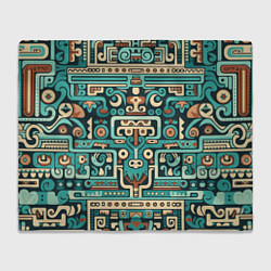 Плед флисовый Абстрактный паттерн в ацтекском стиле, цвет: 3D-велсофт