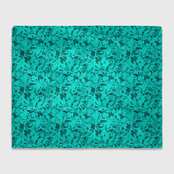 Плед флисовый Текстура камень цвета морской волны, цвет: 3D-велсофт