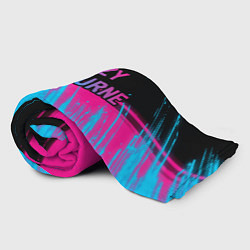 Плед флисовый Ozzy Osbourne - neon gradient посередине, цвет: 3D-велсофт — фото 2