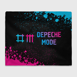 Плед флисовый Depeche Mode - neon gradient по-горизонтали, цвет: 3D-велсофт