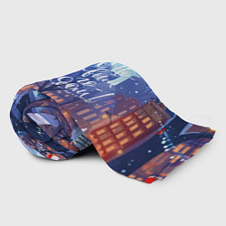 Плед флисовый С новым годом зимний пейзаж, цвет: 3D-велсофт — фото 2