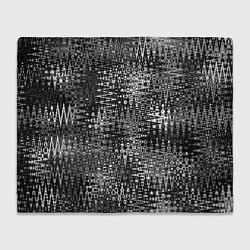 Плед флисовый Абстракция чёрно-белый, цвет: 3D-велсофт