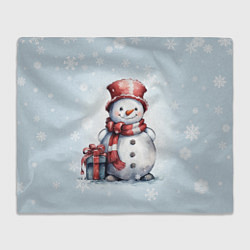 Плед флисовый New Years cute snowman, цвет: 3D-велсофт