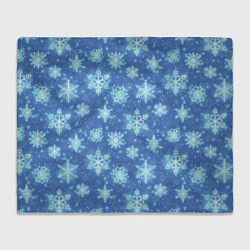 Плед флисовый Pattern with bright snowflakes, цвет: 3D-велсофт