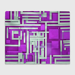 Плед флисовый Полосы на фиолетовом фоне, цвет: 3D-велсофт
