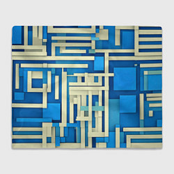 Плед флисовый Полосы на синем фоне, цвет: 3D-велсофт