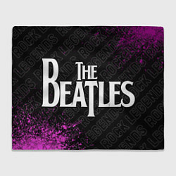 Плед флисовый The Beatles rock legends по-горизонтали, цвет: 3D-велсофт