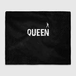 Плед флисовый Queen glitch на темном фоне посередине, цвет: 3D-велсофт