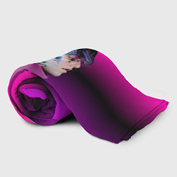 Плед флисовый Lil Peep фиолетовый лук, цвет: 3D-велсофт — фото 2