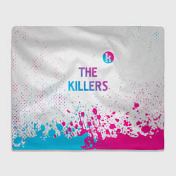 Плед флисовый The Killers neon gradient style посередине, цвет: 3D-велсофт