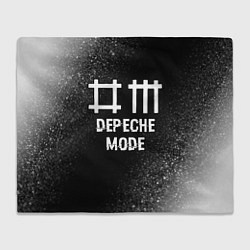 Плед флисовый Depeche Mode glitch на темном фоне, цвет: 3D-велсофт
