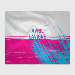 Плед флисовый Avril Lavigne neon gradient style посередине, цвет: 3D-велсофт