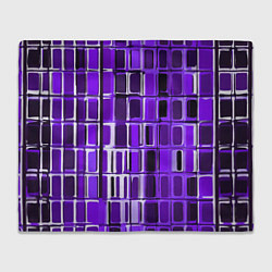Плед флисовый Фиолетовые прямоугольники, цвет: 3D-велсофт