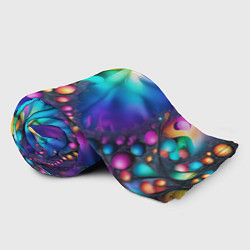 Плед флисовый Розово синий фрактал, цвет: 3D-велсофт — фото 2