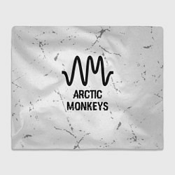 Плед флисовый Arctic Monkeys glitch на светлом фоне, цвет: 3D-велсофт