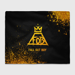 Плед флисовый Fall Out Boy - gold gradient, цвет: 3D-велсофт