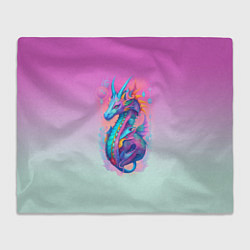 Плед флисовый Funny dragon - ai art, цвет: 3D-велсофт