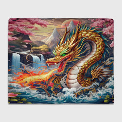Плед флисовый Dragon tattoo - irezumi, цвет: 3D-велсофт
