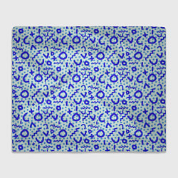 Плед флисовый Синие каракули, цвет: 3D-велсофт