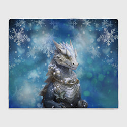 Плед флисовый Зимний дракон, цвет: 3D-велсофт