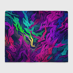 Плед флисовый Кривые яркие геометрические фигуры, цвет: 3D-велсофт
