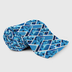 Плед флисовый Синие треугольники и белые полосы, цвет: 3D-велсофт — фото 2