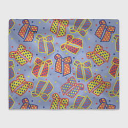 Плед флисовый Узор с яркими разноцветными бантами в горошек, цвет: 3D-велсофт
