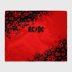 Плед флисовый AC DC skull rock краски, цвет: 3D-велсофт