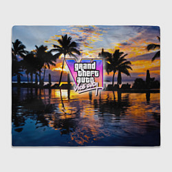 Плед флисовый Grand theft auto 6 vice city, цвет: 3D-велсофт