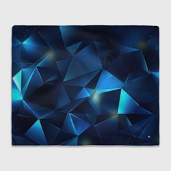 Плед флисовый Синяя геометрическая абстракция, цвет: 3D-велсофт