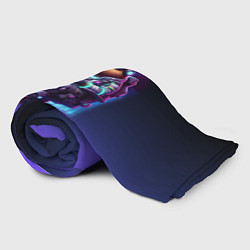 Плед флисовый Капибара в виртуальном шлеме - киберпанк, цвет: 3D-велсофт — фото 2