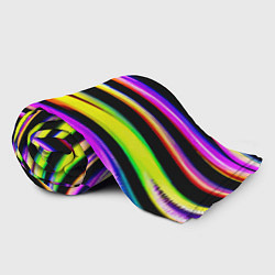 Плед флисовый Цветные неоновые полосы, цвет: 3D-велсофт — фото 2