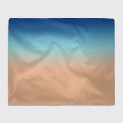 Плед флисовый Сине-бежевый градиент, цвет: 3D-велсофт