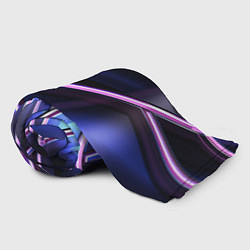 Плед флисовый Фиолетовая геометрическая абстракция, цвет: 3D-велсофт — фото 2