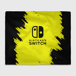 Плед флисовый Nintendo switch краски на жёлтом, цвет: 3D-велсофт