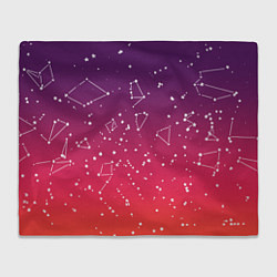 Плед флисовый Созвездия в розовом небе, цвет: 3D-велсофт