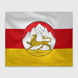 Плед флисовый Осетия флаг и герб, цвет: 3D-велсофт